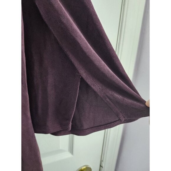 Chico's Travelers Slinky Top Wine Size 1 Small 3/4 Sleeve Criss Cross Neck - Picture 7 of 7